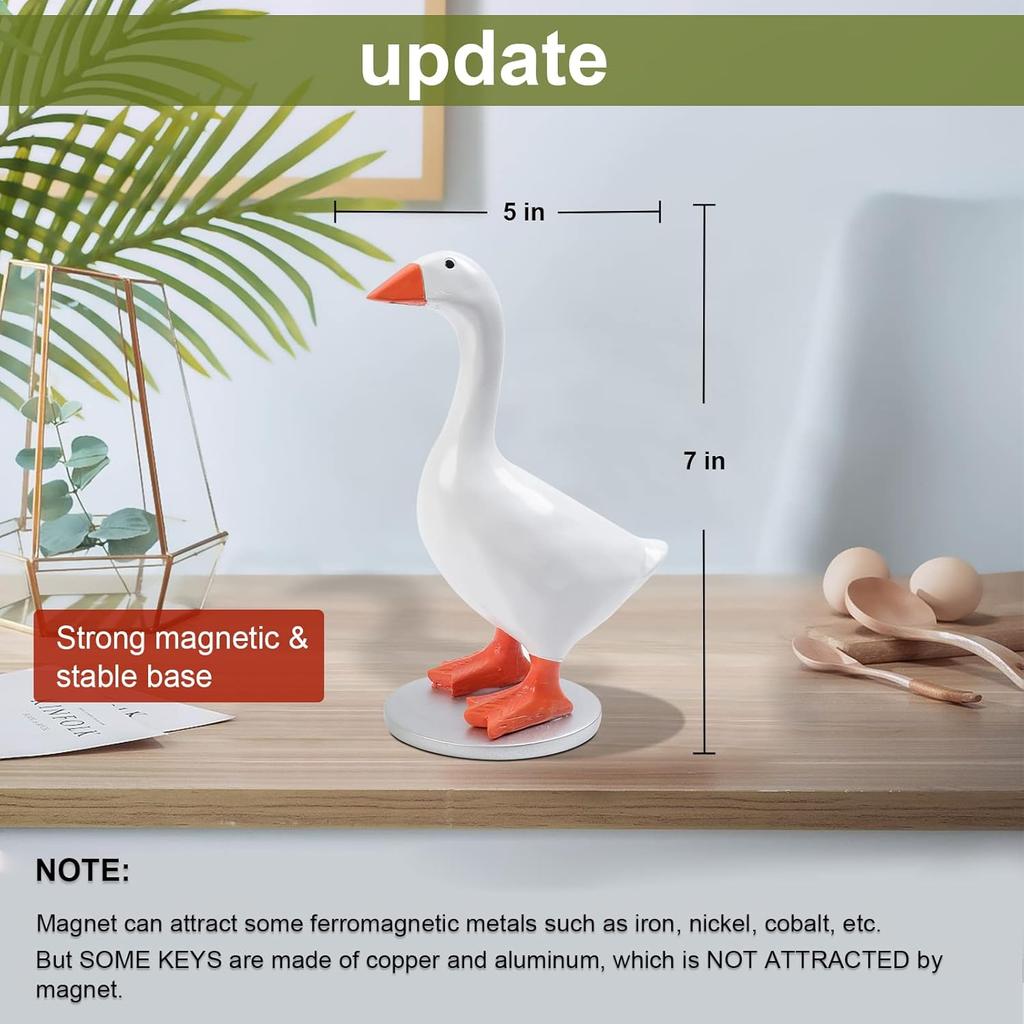 Magnetic Goose Key Holder Cute Home Decor Kawaii Room Office Table Desk Aesthetic Funny Bedroom Housewarming Gift 1PCS