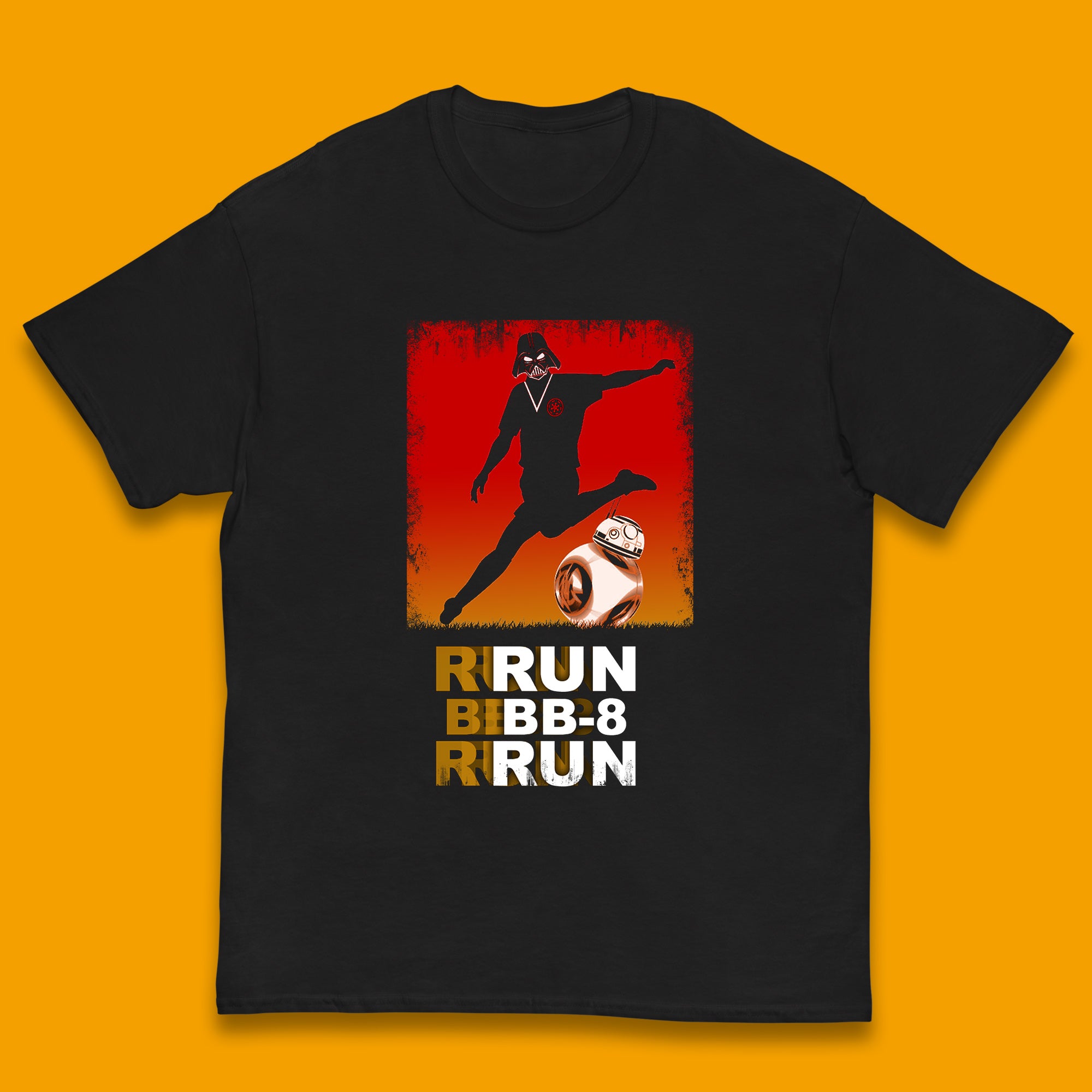 

Run BB-8 Run Darth Vader Hitting BB8 Sci Fi Adventure Movie Character Star Wars 46th Anniversary Kids T Shirt 100