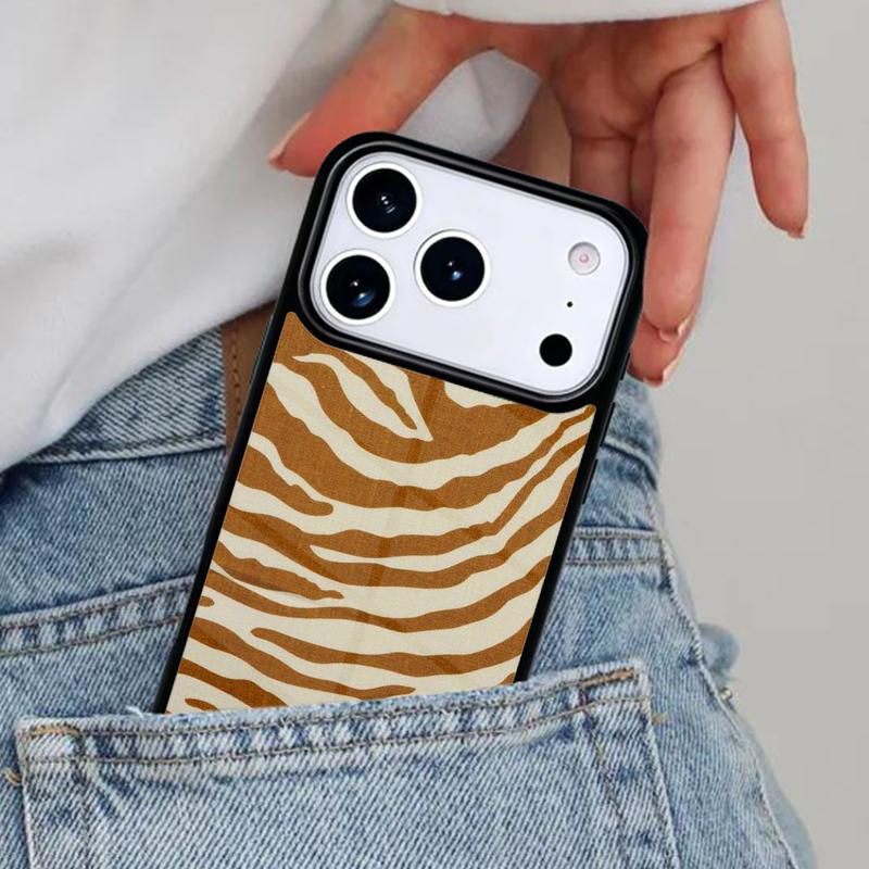 Zebra Print Clip Art Silicone Soft Side Phone Case for iPhone 17ProMax 12 13 14 15 16e 17 Pro Max Plus Air Cover