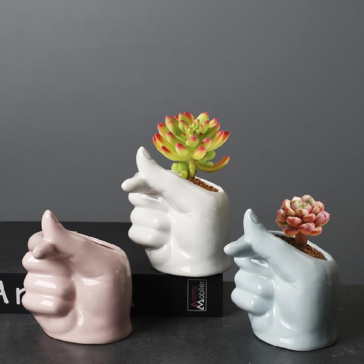 Garden Patio Yard Plants Pot for Succulent Aloe Vera Cactus Ceramic Flower Pot