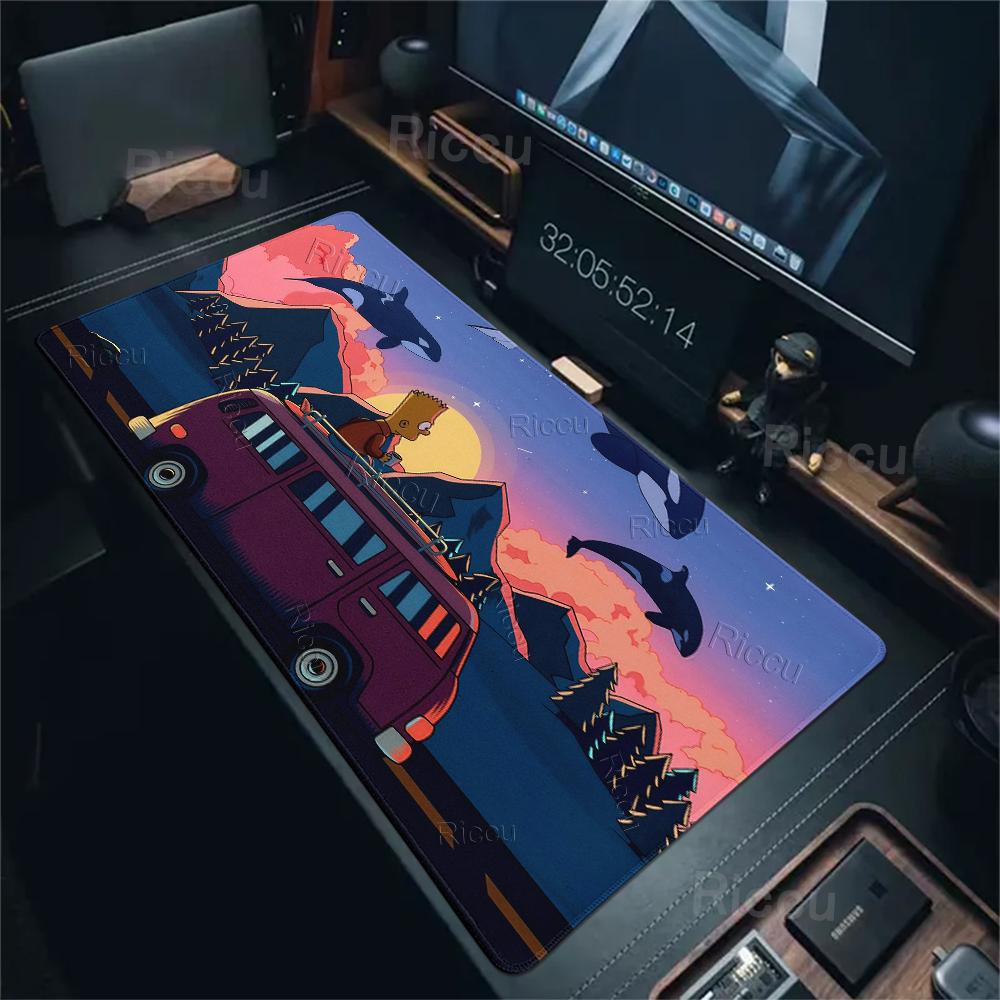 XXL Cartoon T-The Cool S-Simpsons PC Mouse Pads Computer Keyboard Office Large Non-slip Desk Mat Game Locking Edge Rubber Carpet