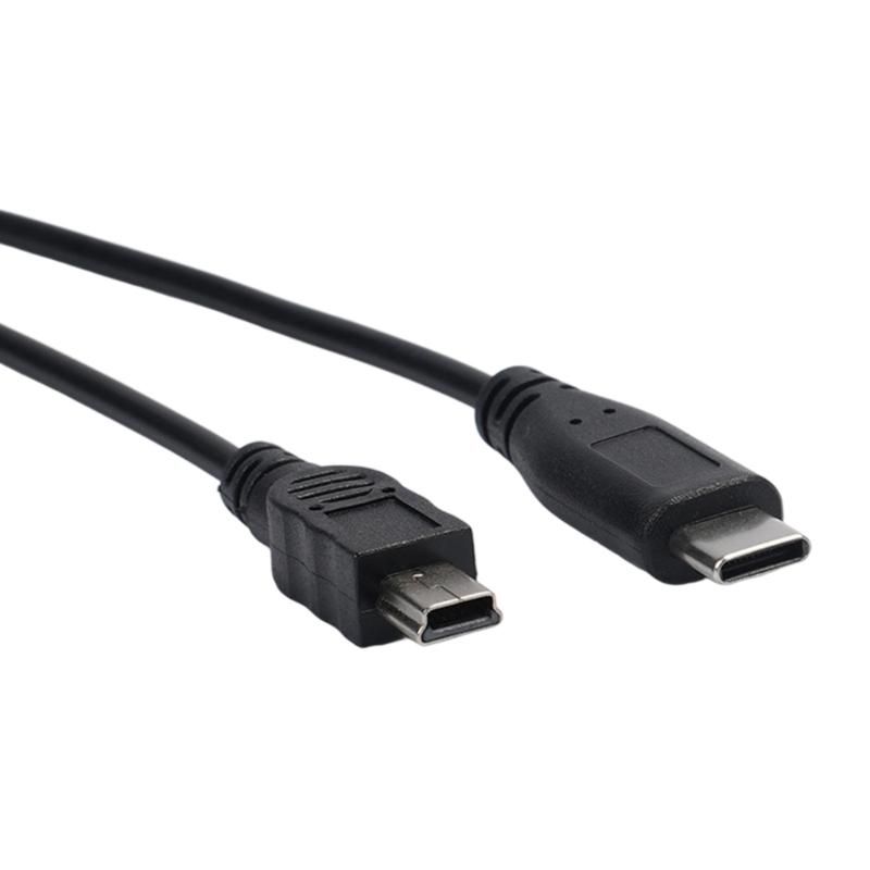 25cm Mini USB 5P Female To Type C Male With Mini USB 5P Male Charging Cable Cord For Phones And Tablets Various Devices