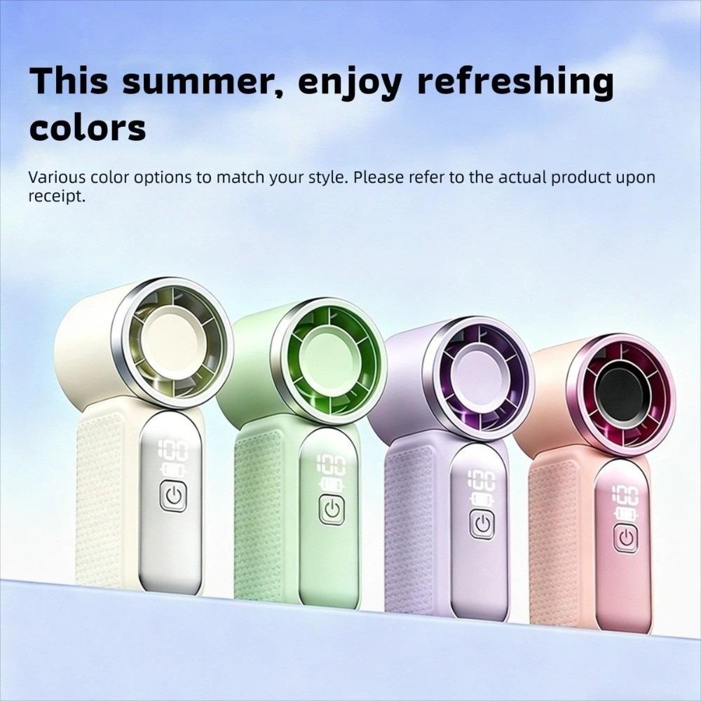Portable High Speed Mini Handheld Fan LED Display USB Rechargeable Desk Fan Ultra-quiet Strong Wind Fan Travel