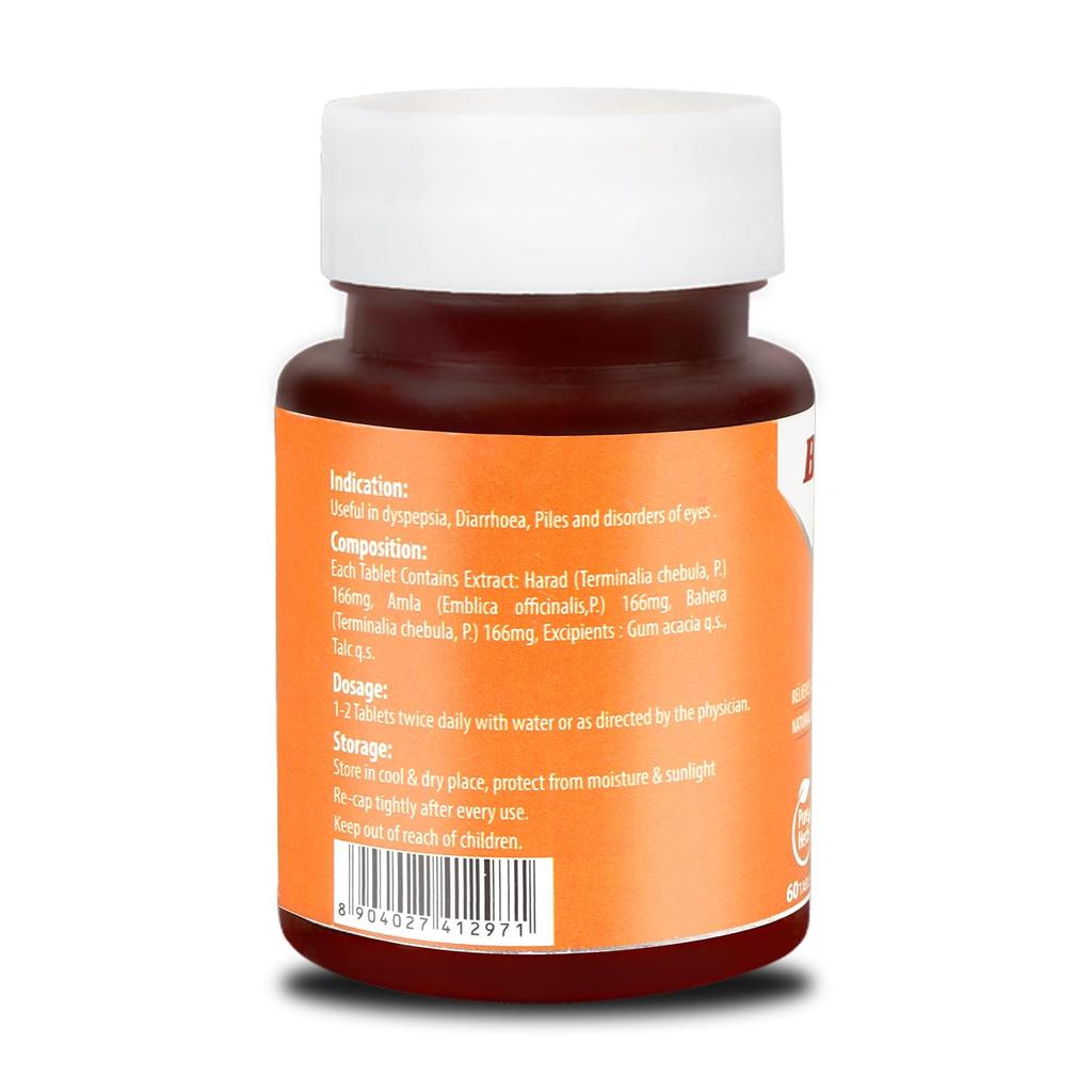 Baidyanath Triphala Tablets Pack Of 2 (60 Tablets Each) | Supports Healthy Digestion | Promotes Bowel Wellness And Natural Detox For Daily Cleansing