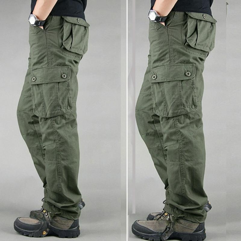 Autumn and Winter Thick Casual Pants Men's Plus Size Overalls Cotton Casual Pants Men