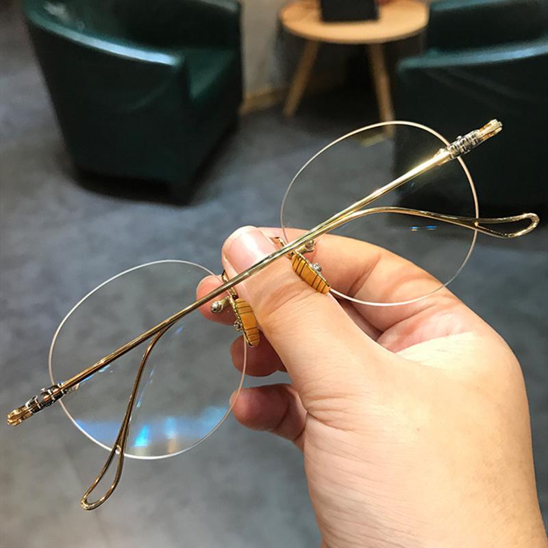 Купить Модные круглые сверхлегкие очки для чтения без оправы для мужчин ...