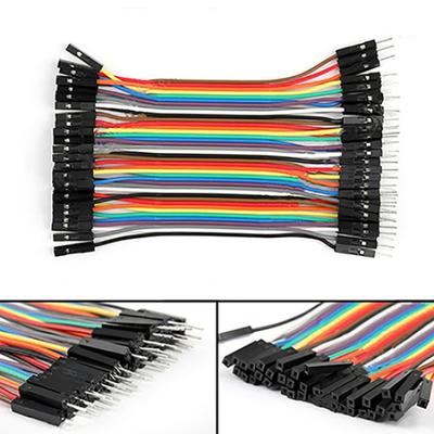40Pcs/Row 10cm M-M M-F F-F Dupont Wires Jumper Cables for Arduino Breadboard