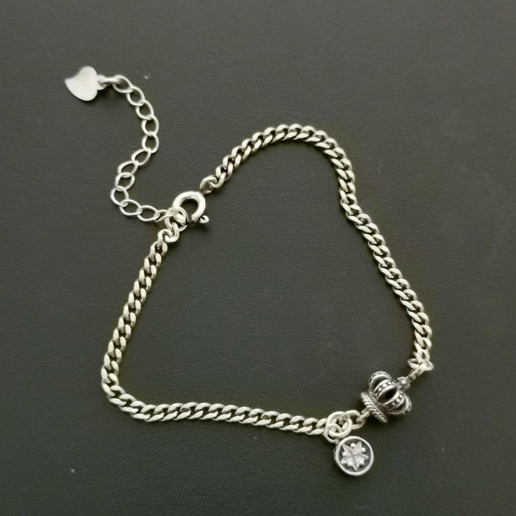 Exquisite Retro Heart Tassel Bracelet: Sterling Silver, High-End Luxury Jewelry for Women