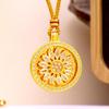 Gold Shop Sparkling Daisy Pendant: Sand Gold, Rotatable, with Braided Rope—High-End and Stylish for Women.