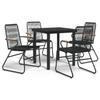Vidaxl 5-Częściowy Zestaw Mebli Ogrodowych, Czarny, Rattan Pvc