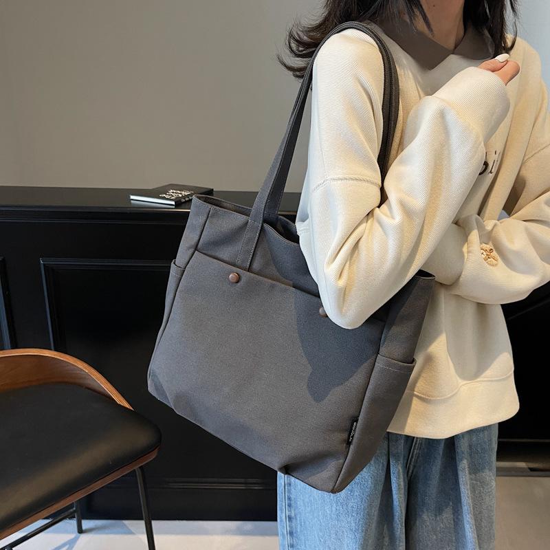 Large-capacity Canvas Bag for Women At Work 2025 New Versatile Simple Schoolbag Fashionable Portable Tote Bag