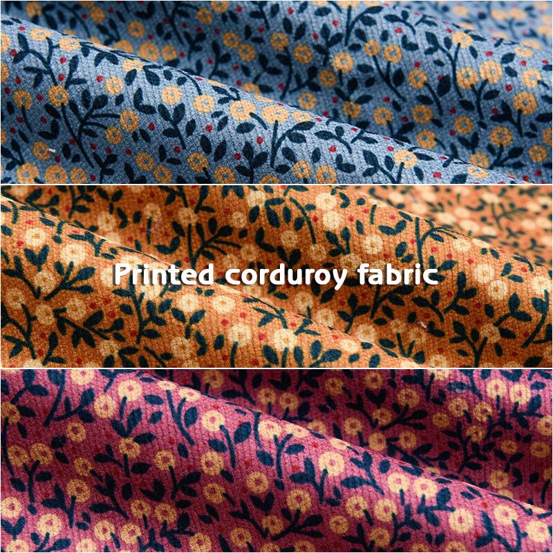 100*150cm Malá květinová tištěná látka Vintage Měkký manšestr na šití šatů, oděvů, ubrusu, tašky, dětského oblečení