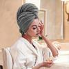 Women'S Quick-Dry Hair Towel Cap, Highly Absorbent Polyester Hair Turban for Curly Long Thick Hair, Moisture-Wicking Hair Wrap for Drying Hair