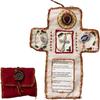 Silver Cross Mini Prayer Quilt Blessings Prayer Mat .Lightweight Pocket Shrine  Meditation