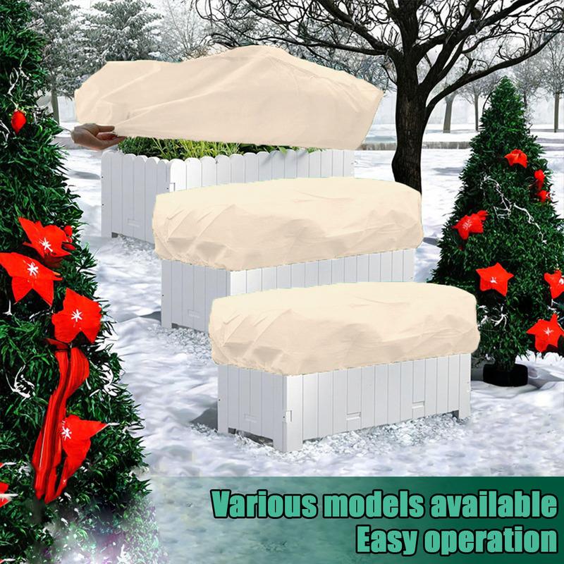 1pc Winter Plant Protection Cover Square Flower Bed & Vegetable Freeze Guard with Elastic Hem, Durable PP Material for Garden