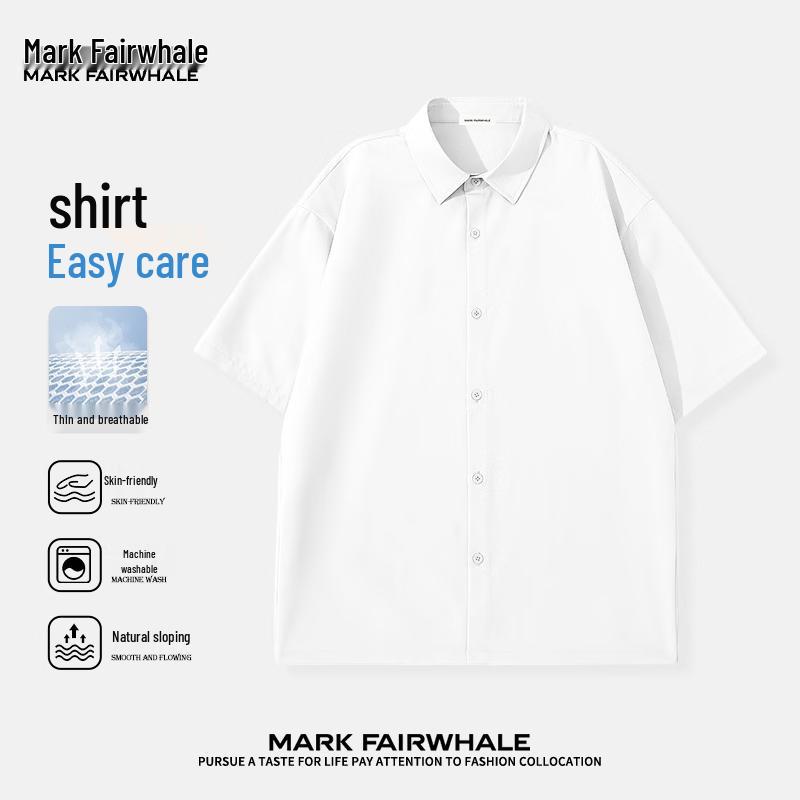 MARK FAIRWHALE Men s Casual Short Sleeve Polo Shirt M белый