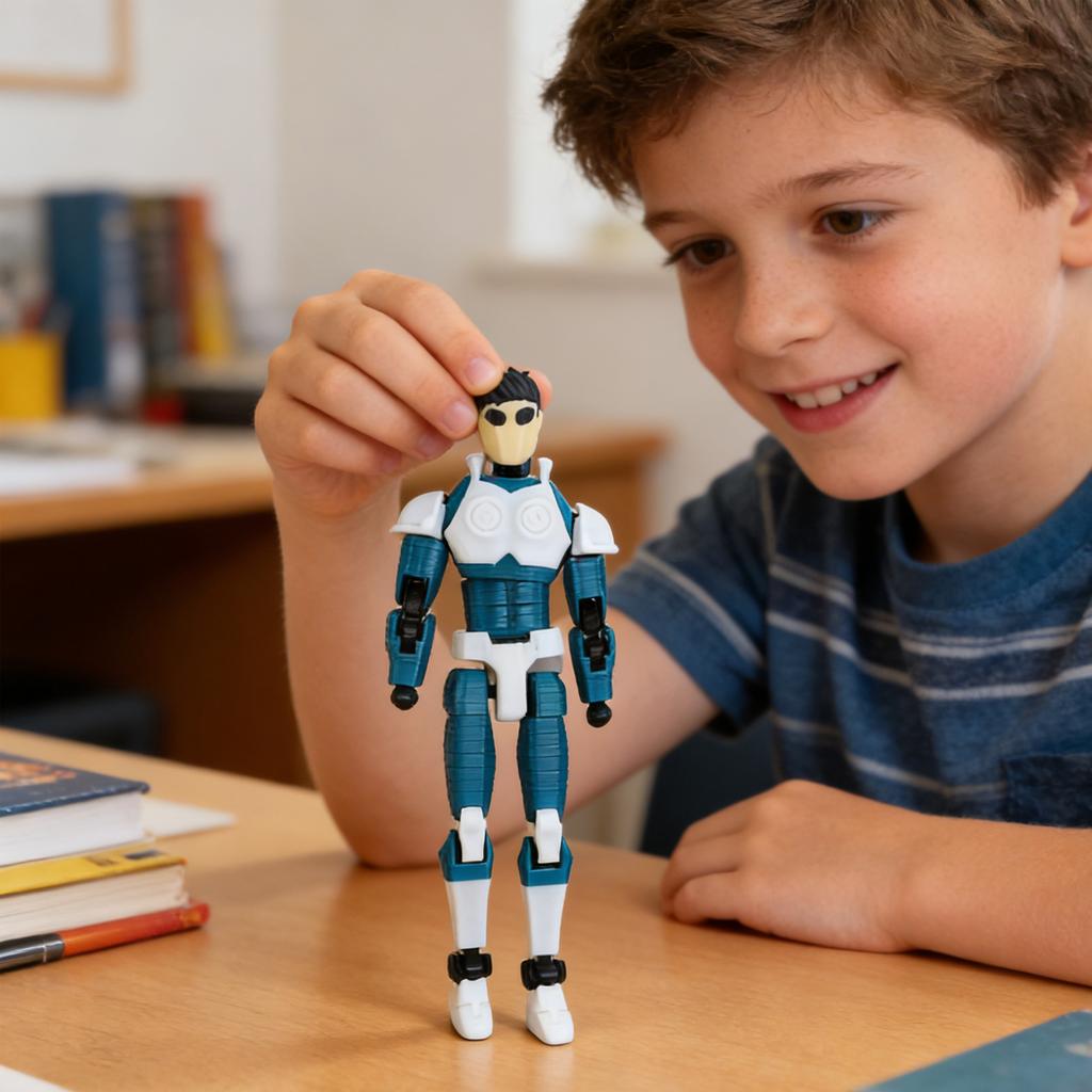 3D Printed Figurine With Three Pairs Of Gestures