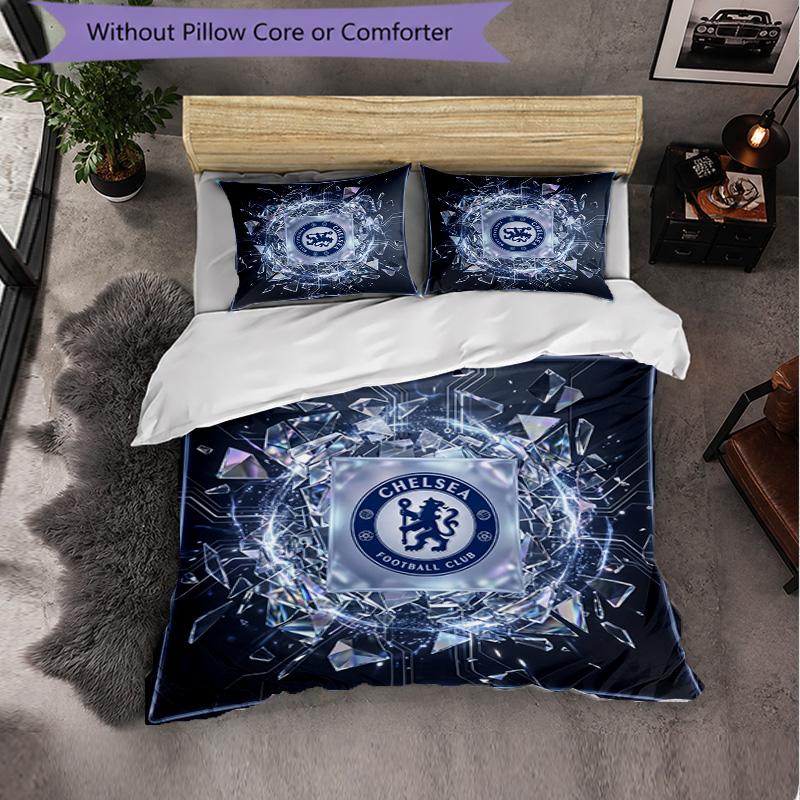 Set Biancheria da Letto Chelsea FC Modello 3 Pezzi Morbida Copripiumino in Microfibra con Federe per Camera da Letto