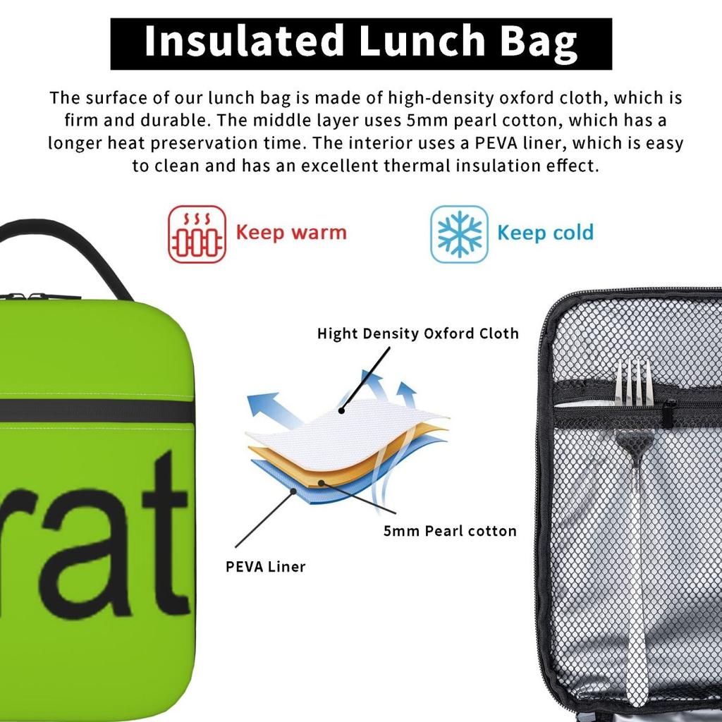 Brat Charli Xcx Isolierte Lunchtasche für Kinder Schulkühler Thermische Lebensmittelbox Tragbare Lunchboxen Behälter