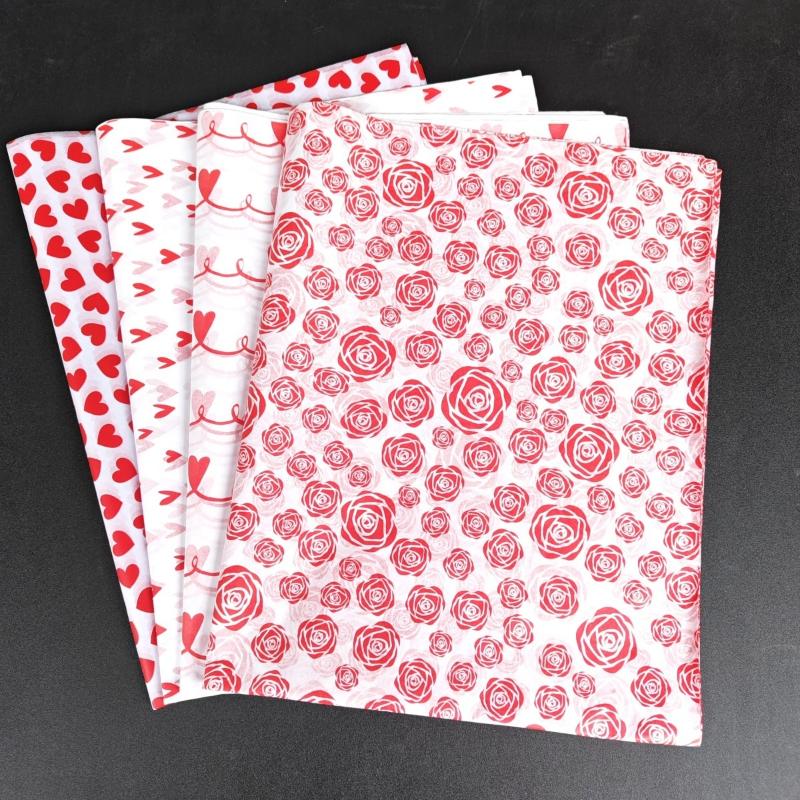 10 Sheets Festive Party Wedding Diy Gift Packing Supplies Love Type Tissue Paper Flower 50X66Cm Gift Packaging Home Decoration