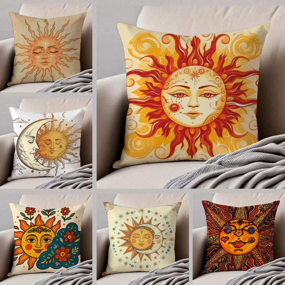 SHine BBohemian art Cushion Cover Throw Pillow Cover Hidden Button Durable Polyester Chair Cushion