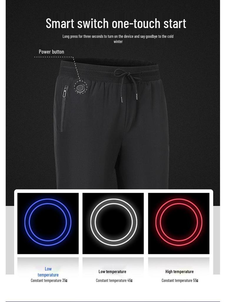 Чоловічі та жіночі бавовняні штани з підігрівом – 8 зон контролю температури, морозостійкі, щільні, з манжетами, довгі.