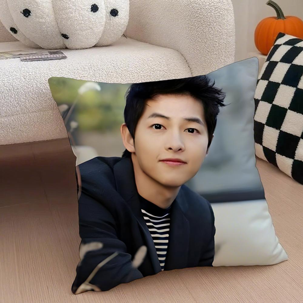 Handsome Talented Korean Actor SSong Joongki Cushion Cover Throw Pillow Cover Hidden Button Durable Polyester Chair Cushion
