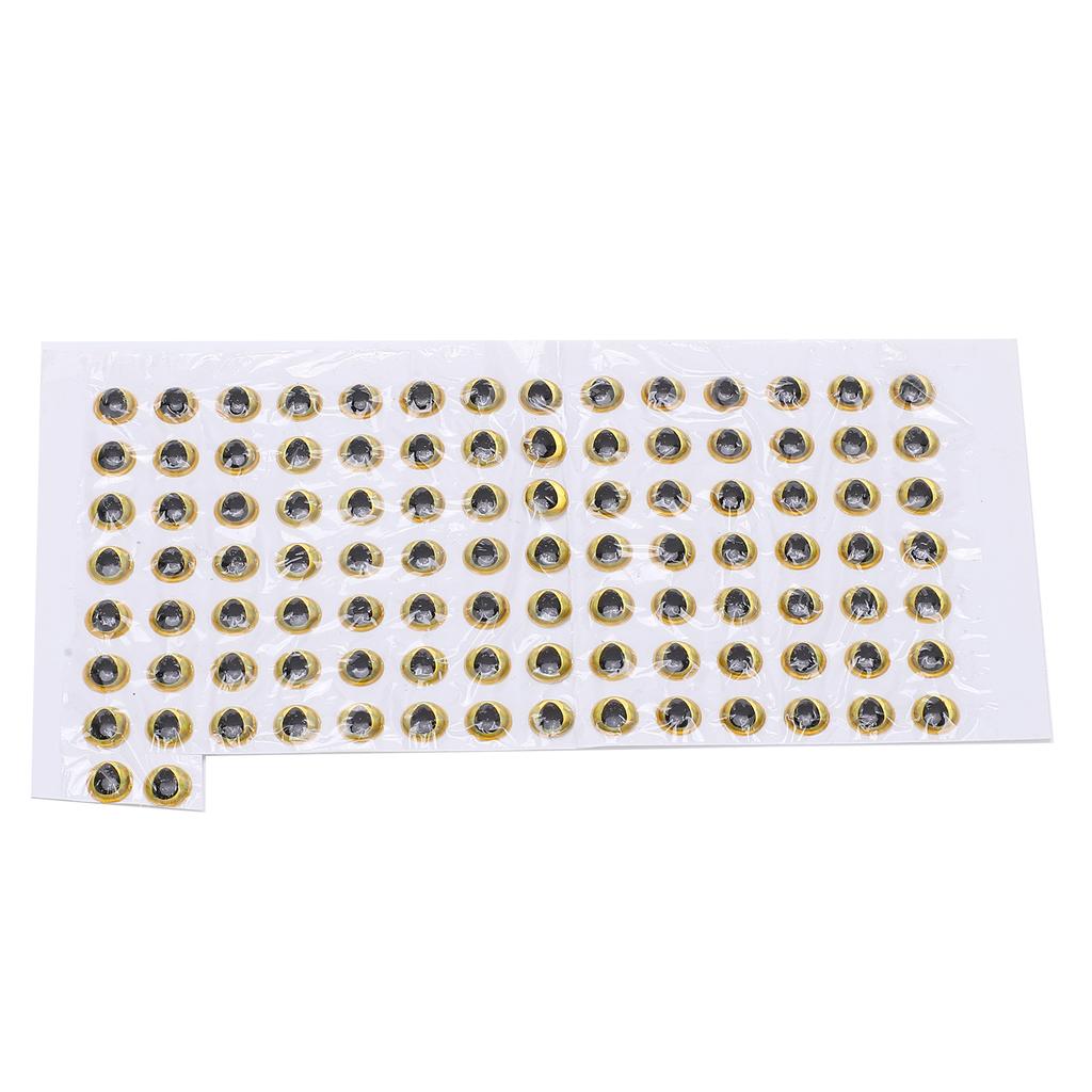 100 Stück Fischaugen 5mm Langlebig 3D Rund Weich DIY Leichtgewichtig Zart Angelköder AugenGold