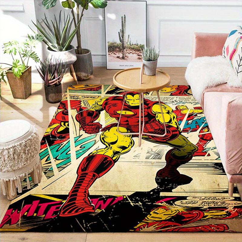 1pc Marvel Avengers Super Heroes Area Rug, Non Slip Floor Mat, Cartoon Character Design, Soft Velvet, Room Decor, Washable