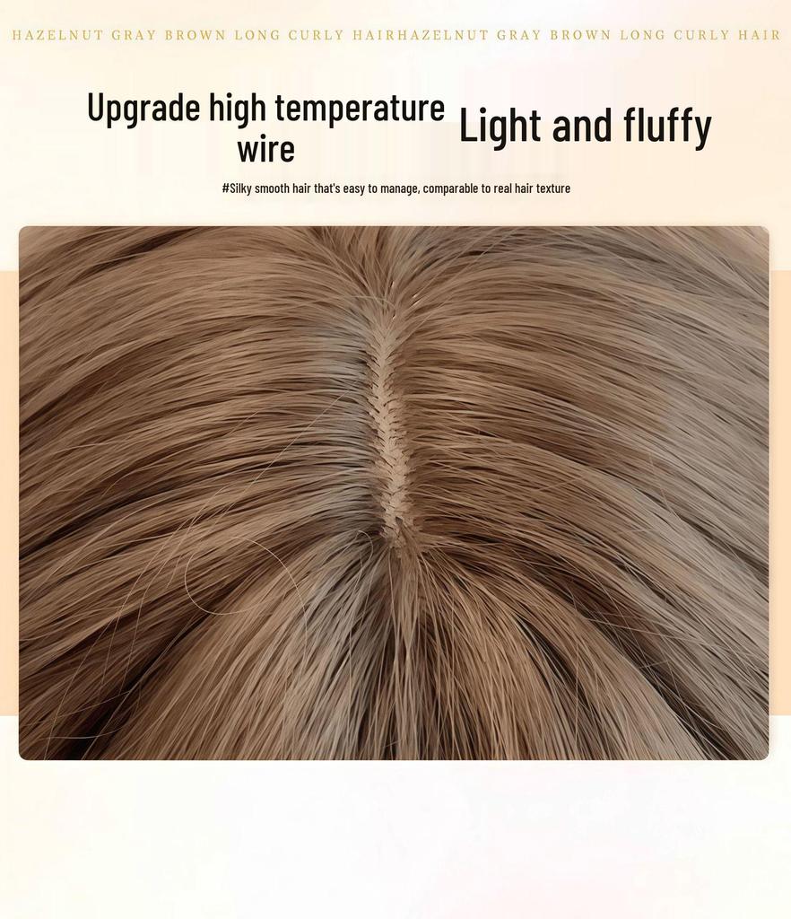 70cm Double Ponytail Lolita Wig with Sideburns - Long, Curly Daily Wig for Women