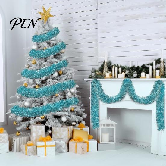 Kerst Trapleuning Wrap 78 Inch Roze Tinsel Sling Decoratie, Glanzende Metallic Twist Herbruikbare Feestelijke Party Supplies voor Kerstboom, Bruiloft,