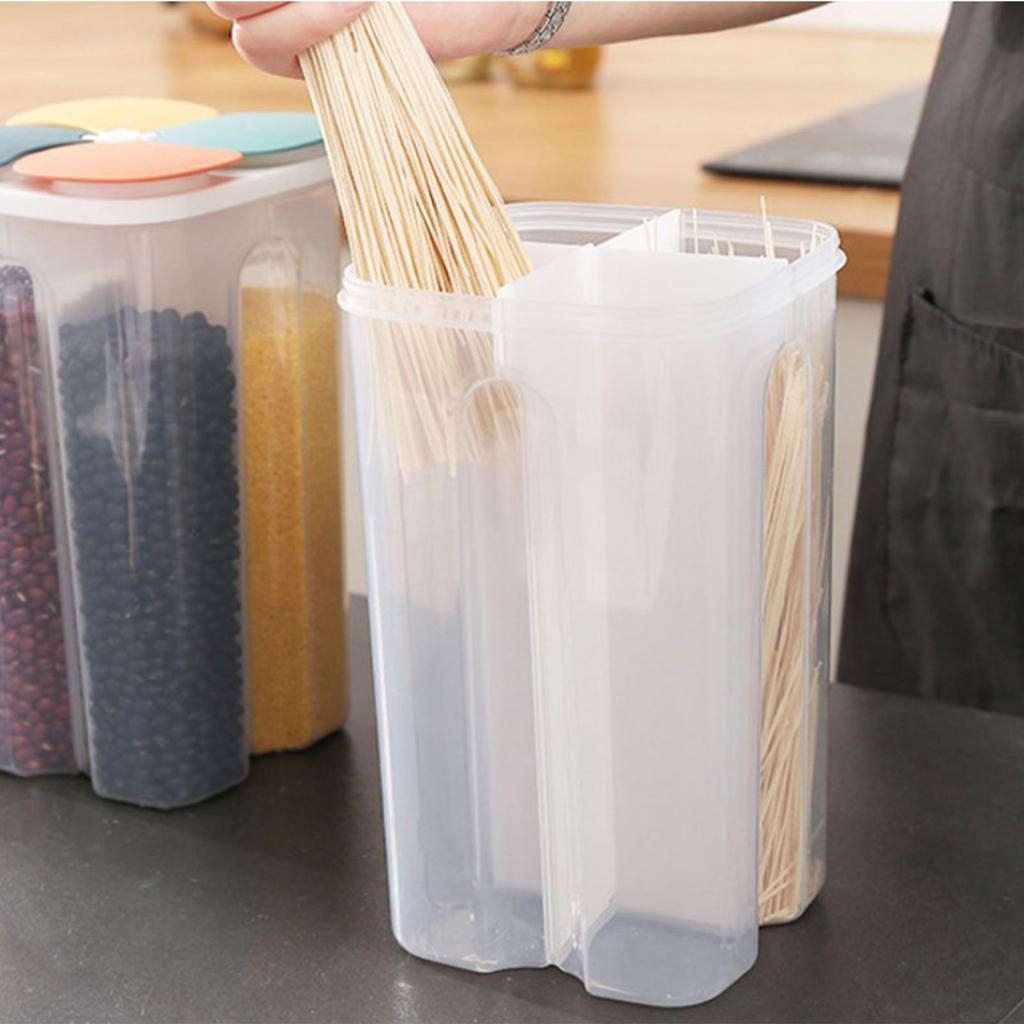 Food Storage Container 4 Compartment Multifunctional Perfect Sealing Space Saving Safe Cereal Dispenser for Kitchen