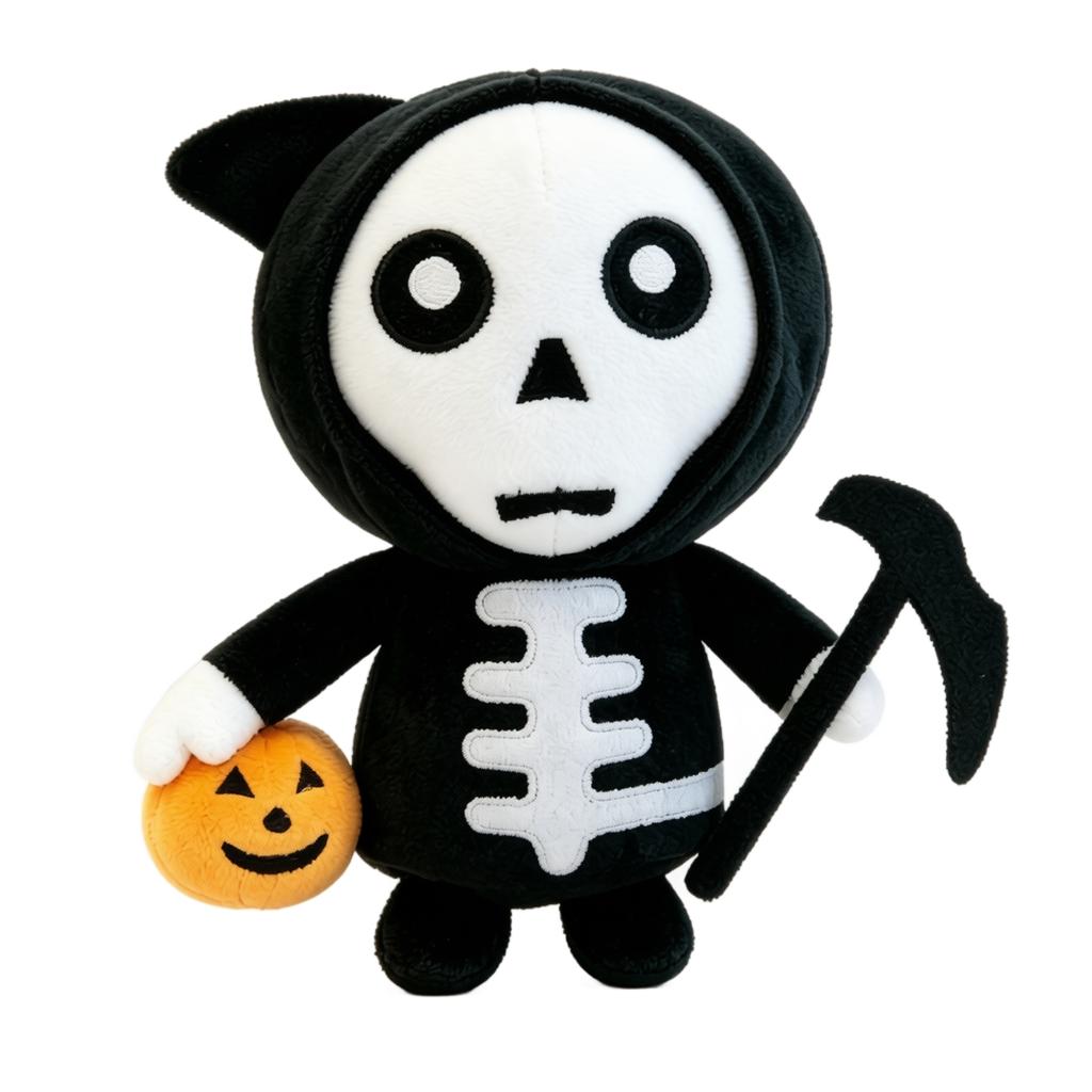 Plush Soft Stuffed Doll Witch Character with Hat and Bow Tie Halloween Plush Toy Gift for Kids and Collectors