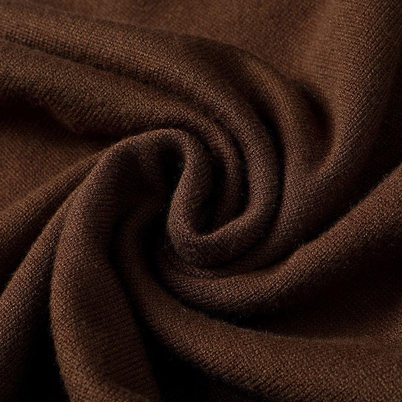 Rochie Tricotată de Toamnă și Iarnă pentru Femei Lungime Medie Rochie Pulover Culoare Solidă Pulover Tricotat cu Guler Mediu