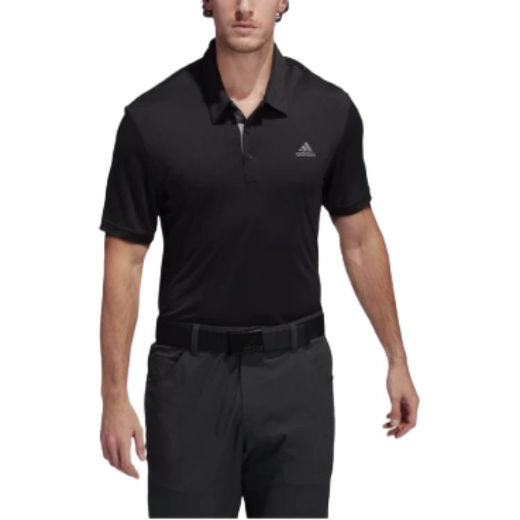 adidas Polo Shirts Men's Black Polo Collar Moderate Straight Fit DQ2310
