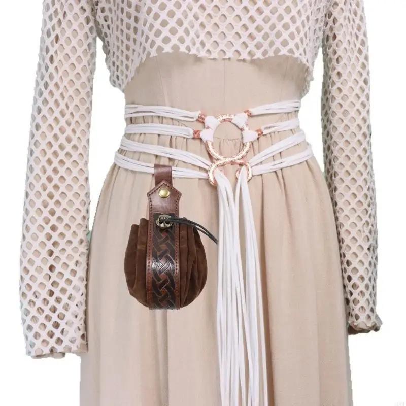 Serpentinenförmiger nordischer mittelalterlich-renaissancezeitlicher Webgürtel mit dekorativer Taillenkette