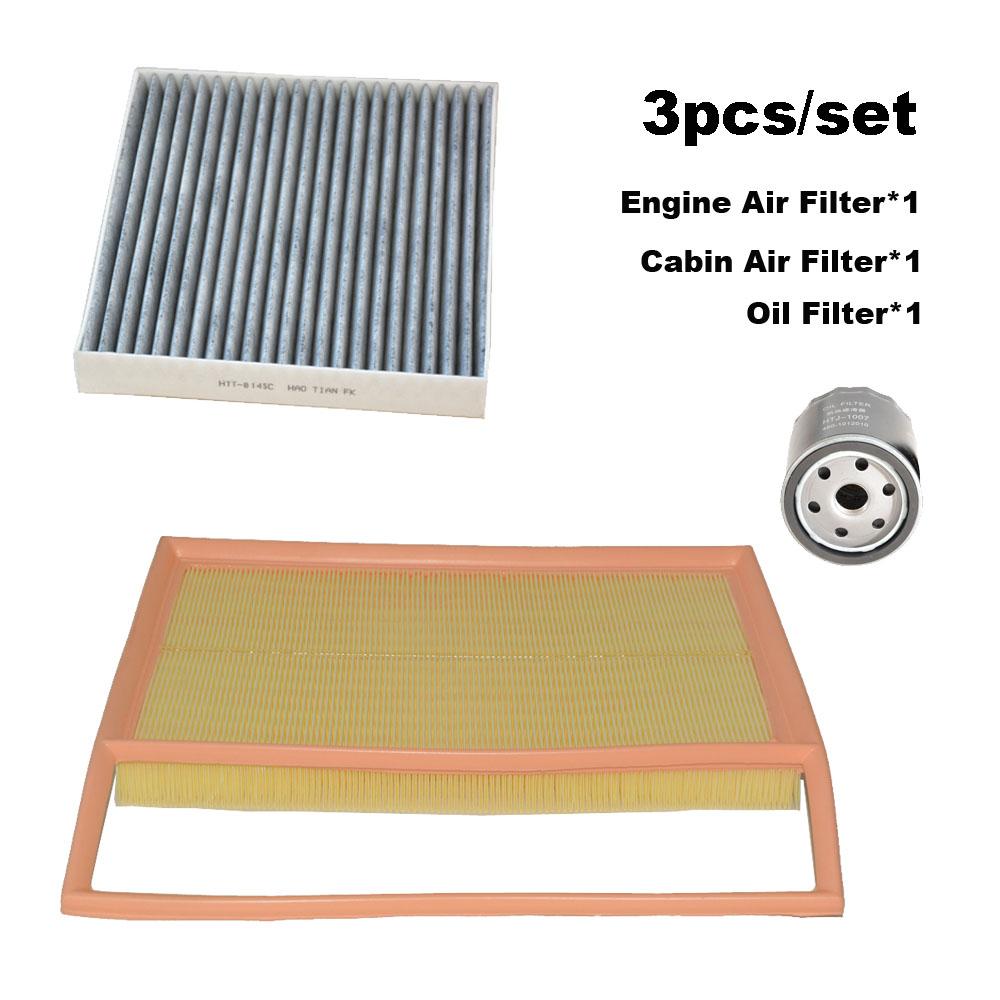 3pcs Filter Set For JETOUR T2 2023-2024 CHERY TRAVELER SQRF4J20 Gas Engine Parts Cabin A/C Fresh Air Oil Filter Kit Accessories 3pcs Set