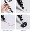 3color DIY Manicure Chrome Mirror Markers,0.7mm Nib Metal Pen Doodle Cards,Posters,Rock Mugs,Ceramic,Glass,Plating Pen 1 Pcs