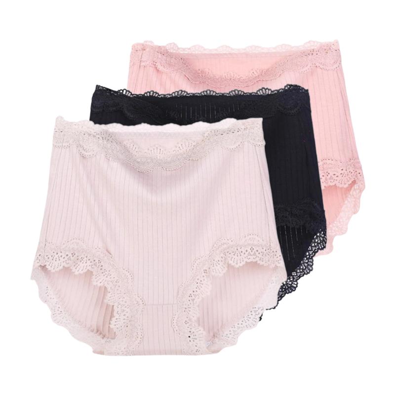 3 sztuki damskie majtki koronkowe z wysokim stanem wygodne plus size trójkątne spodnie bielizna majtki