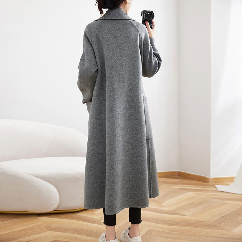 100% Wool Women Coat Autumn Wool Long Coat Handmade Pea Coat Winter Warm Wool Long Jacket Overcoat