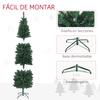 Pencil-Type Christmas Tree 210 cm with Foldable Base and 687 Branches for Bedroom Office Green
