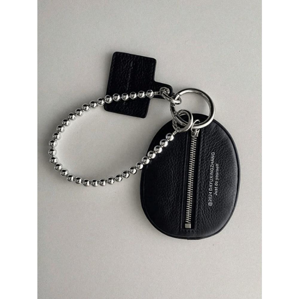 

Модный подвесной аксессуар для сумки, черный кожаный текстурированный чехол для ключей, высококлассный подарок, брелок, подходит для подарков на День святого Валентина и как чехол для ключей 1pc чёрный