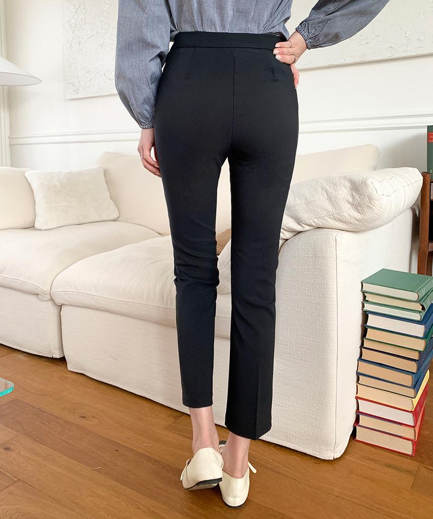 Ppaeppae Big Size Secret Elastic Waist Stretch Slim Straight Slacks