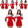 Elegant Xmas Off-shoulder Velvet Dress For Women Perfect For Christmas Parties