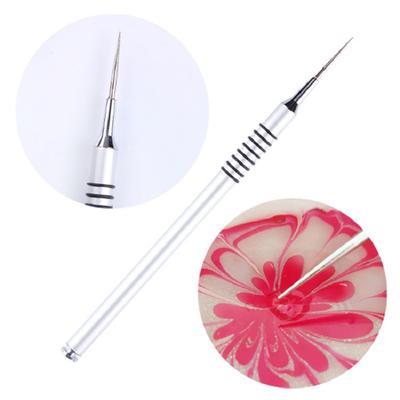 1 Uds. De pinceles para decoración de uñas, bolígrafos con mango de aleación, delineador de pintura en Gel UV, 7mm