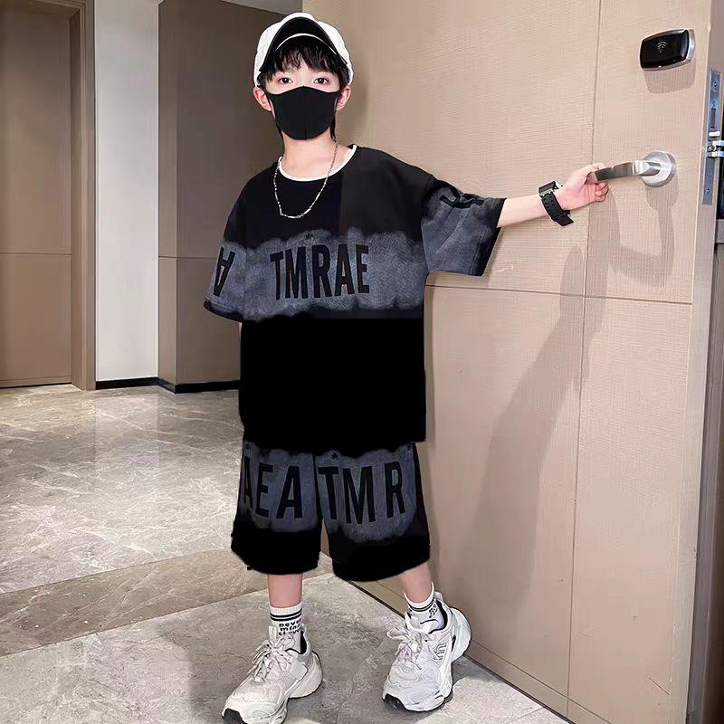 Boys' 2025 Sporty Summer Set: Trendy Short-Sleeved Pique for Older Kids