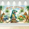 Dinosaur Birthday Banner Backdrop for Kids Decorations Prehistoric Party Supplies Happy Birthday Backdrop Dino Banner Dinosaur Decorations for