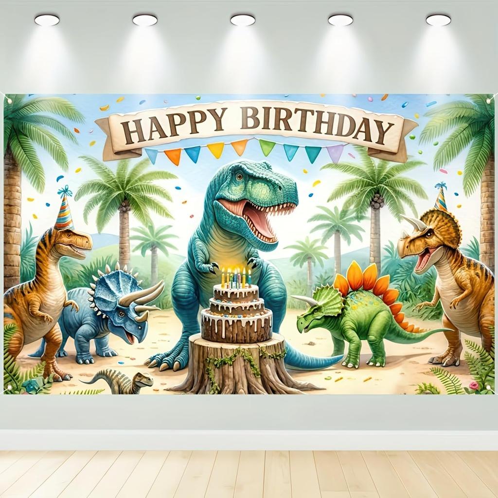 Dinosaur Birthday Banner Backdrop for Kids Decorations Prehistoric Party Supplies Happy Birthday Backdrop Dino Banner Dinosaur Decorations for