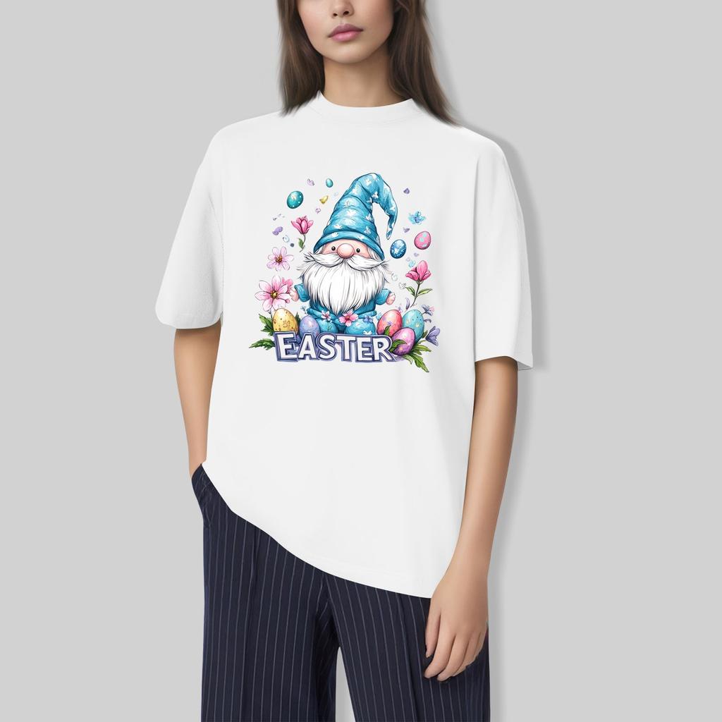 Men's And Women's Casual Loose Printed T-Shirt Round-Neck Pullover Short-Sleeved Top