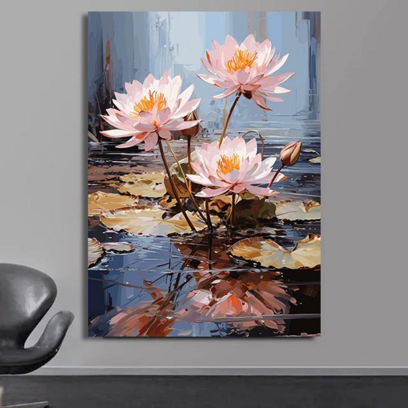 Traditonal Chinese Style Lotus Flower Lotus Leaf Canvas Painting Posters and Prints Wall Art Picture for Living Room Home Decor